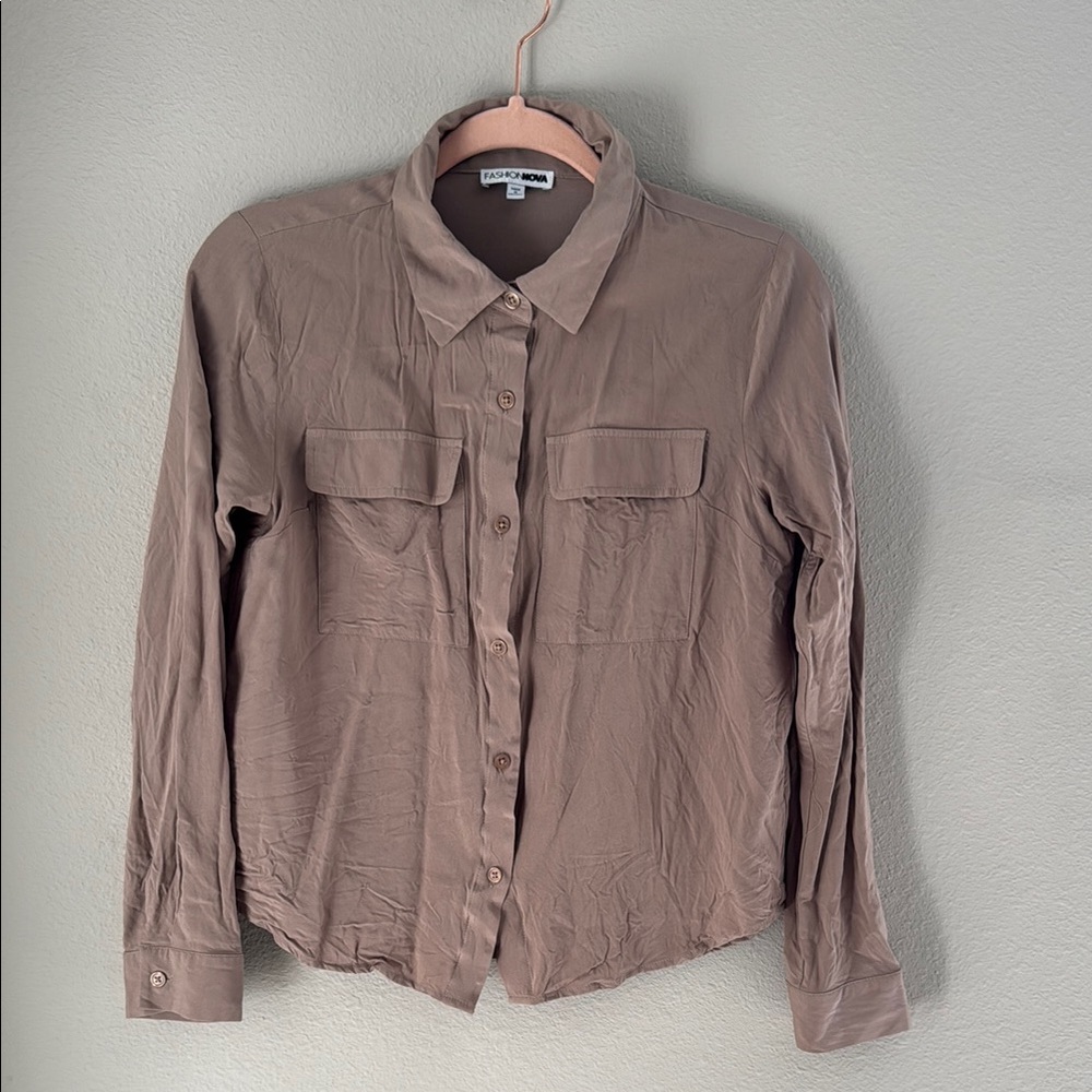 Brown Button-Up Shirt